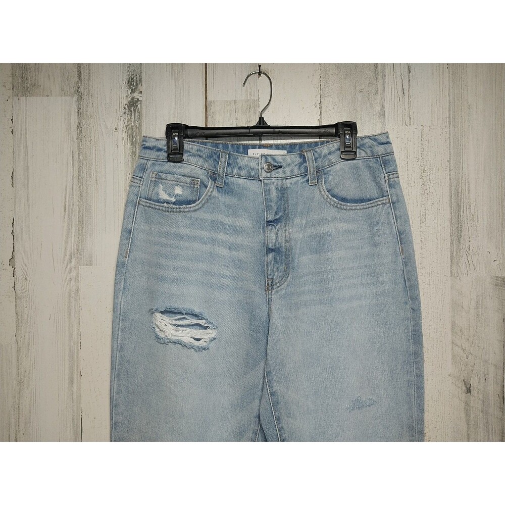 Flying Monkey Jeans Size 28 Light Wash Straight Leg Distressed - Picture 3 of 7